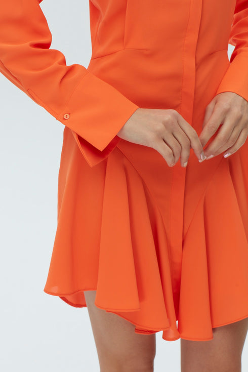 Frill detailed shirt mini dress